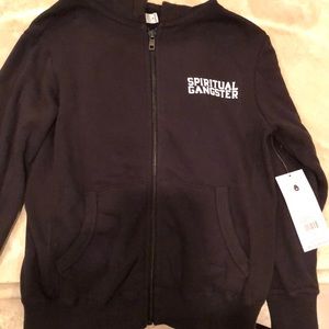 Spiritual Gangster black zip hoodie sweater